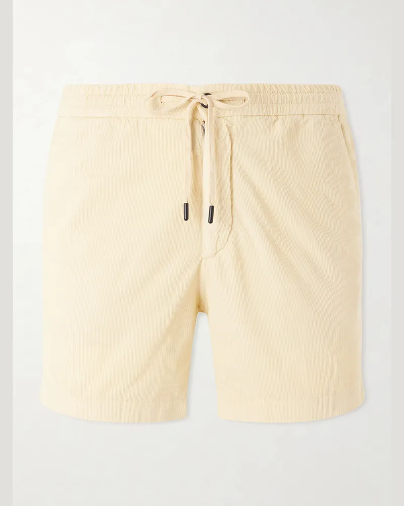 Slowear Gerade geschnittene Shorts aus Baumwollcord mit Kordelzugbund Gelb