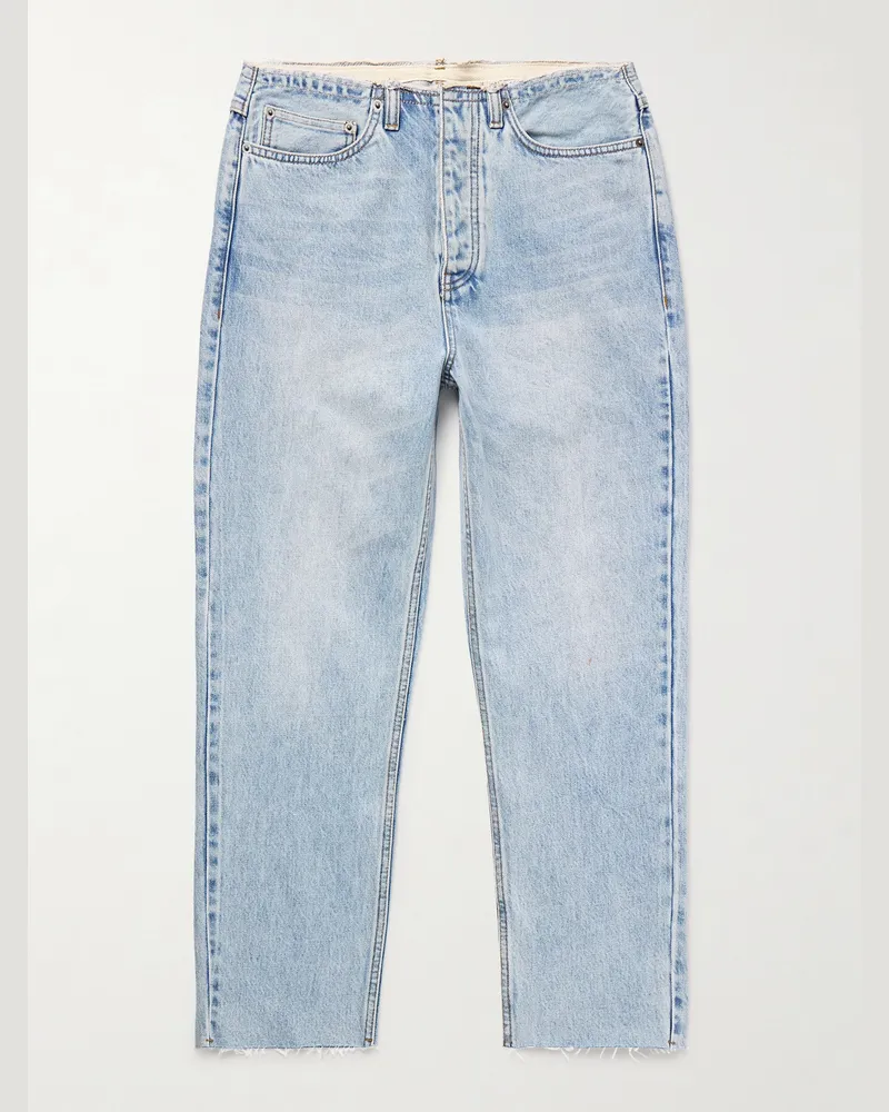 MANAAKI Tapahi schmal und gerade geschnittene, verkürzte Jeans Blau