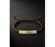 Mezuzah Armband aus Kordel mit Detail aus Gold und Diamanten
