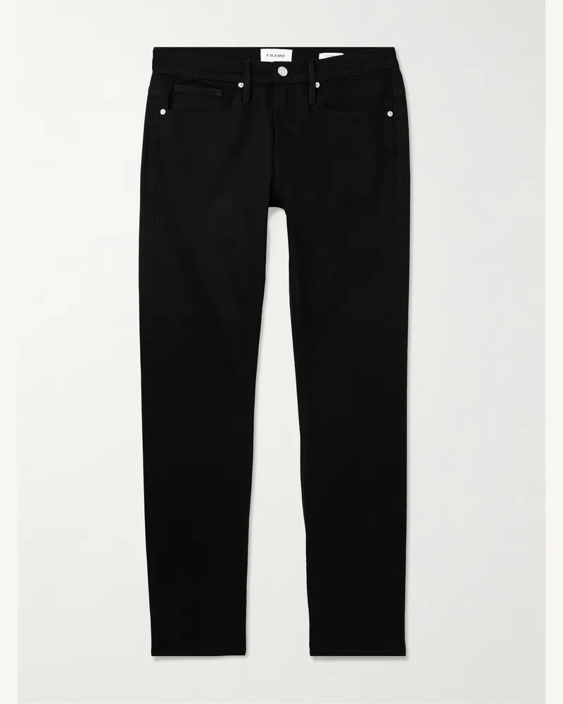 Frame Denim L‘Homme schmal geschnittene Jeans Schwarz