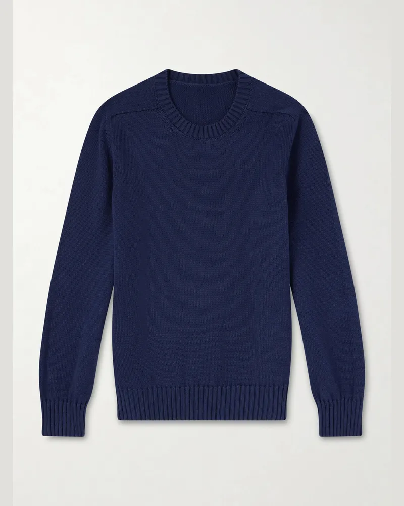 Anderson & Sheppard Cotton Sweater Blue