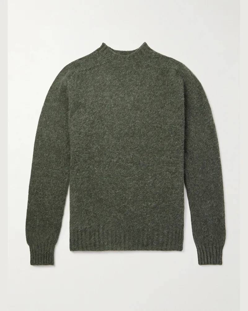 Sunspel Pullover aus Shetland-Wolle Grün