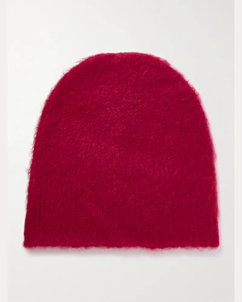 The Elder Statesman Thistle Alpaca-Blend Beanie Red