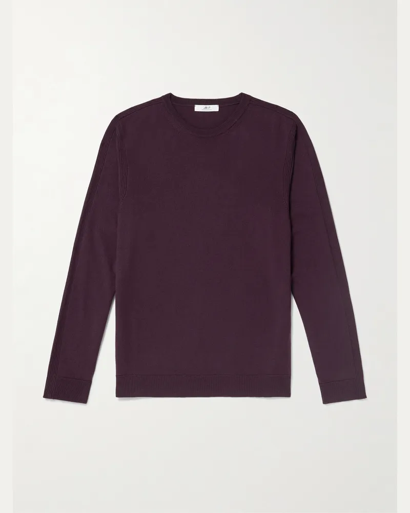 MR P. Rib-Detailed Merino Wool Sweater Purple