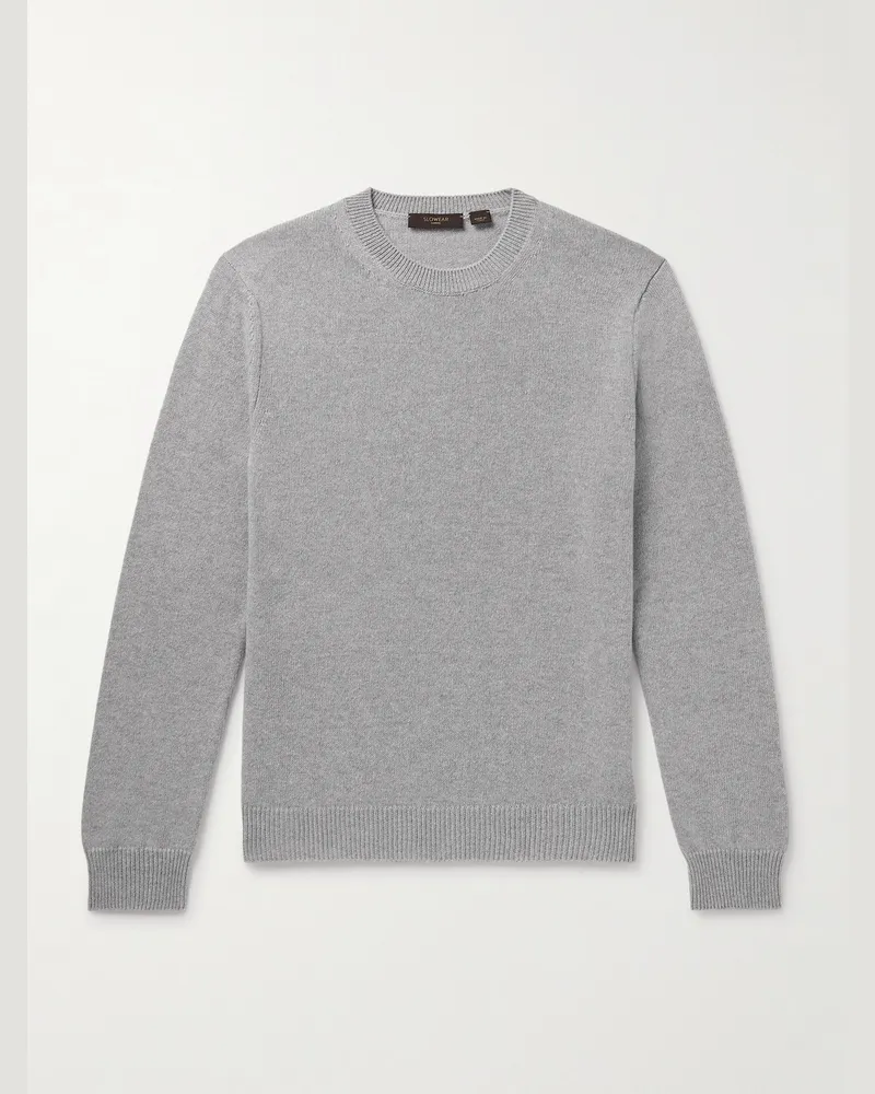 Incotex Zanone schmal geschnittener Pullover aus einer Schurwoll-Kaschmirmischung Grau