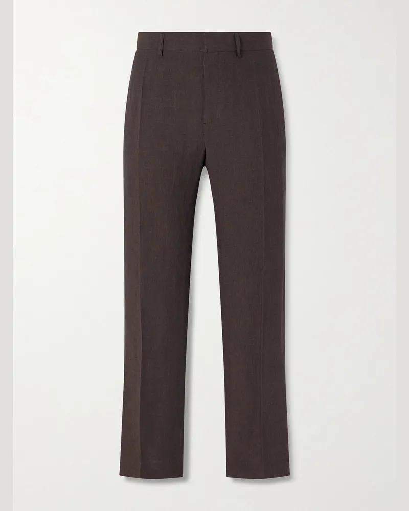 A Kind Of Guise Linen Tailored Wide Trousers Brown