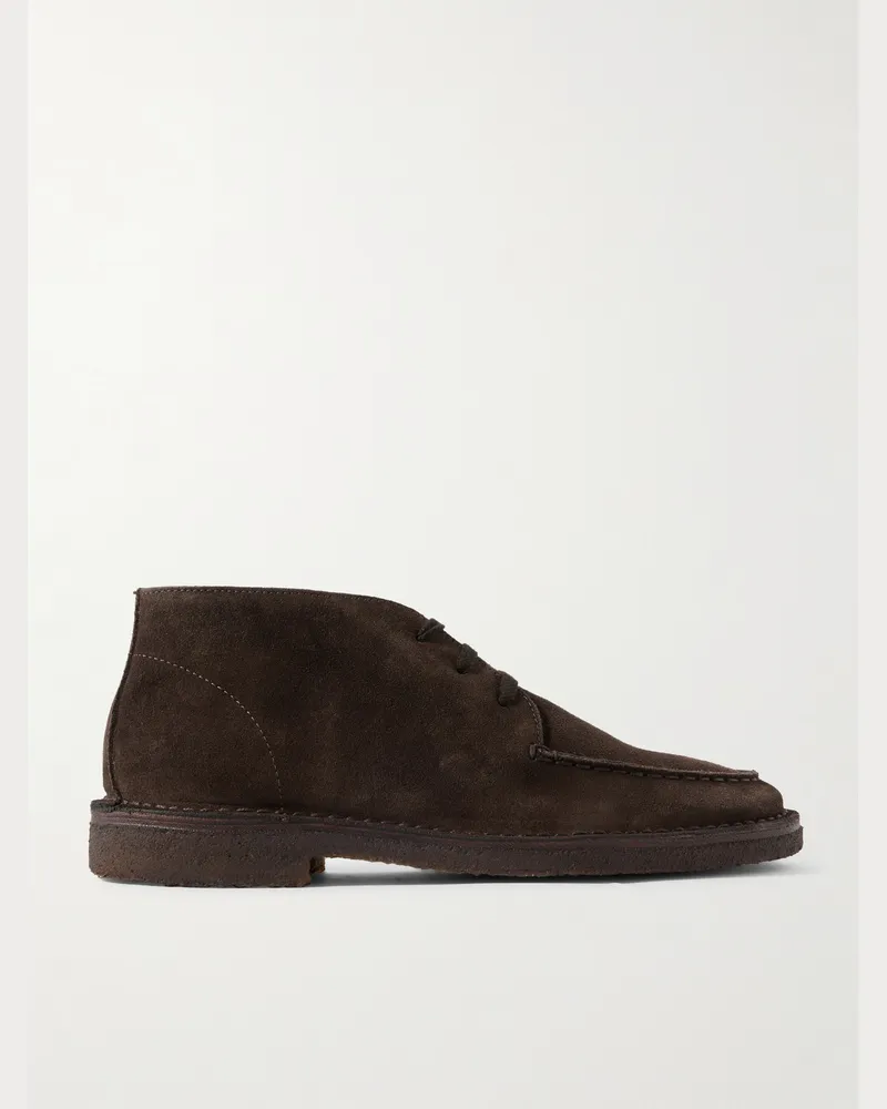 Drake's Crosby Chukka-Stiefel aus Veloursleder Braun