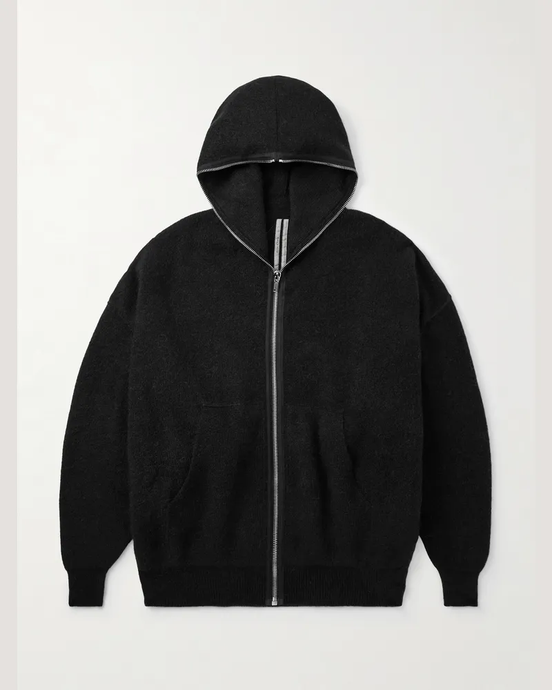 Rick Owens Oversized-Kapuzenjacke aus Strick Schwarz