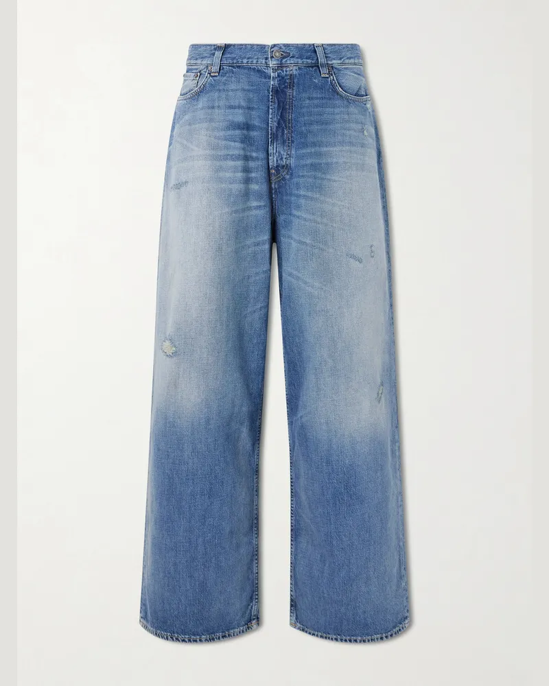 Acne Studios 2023 Wide-Leg Distressed Jeans Blue
