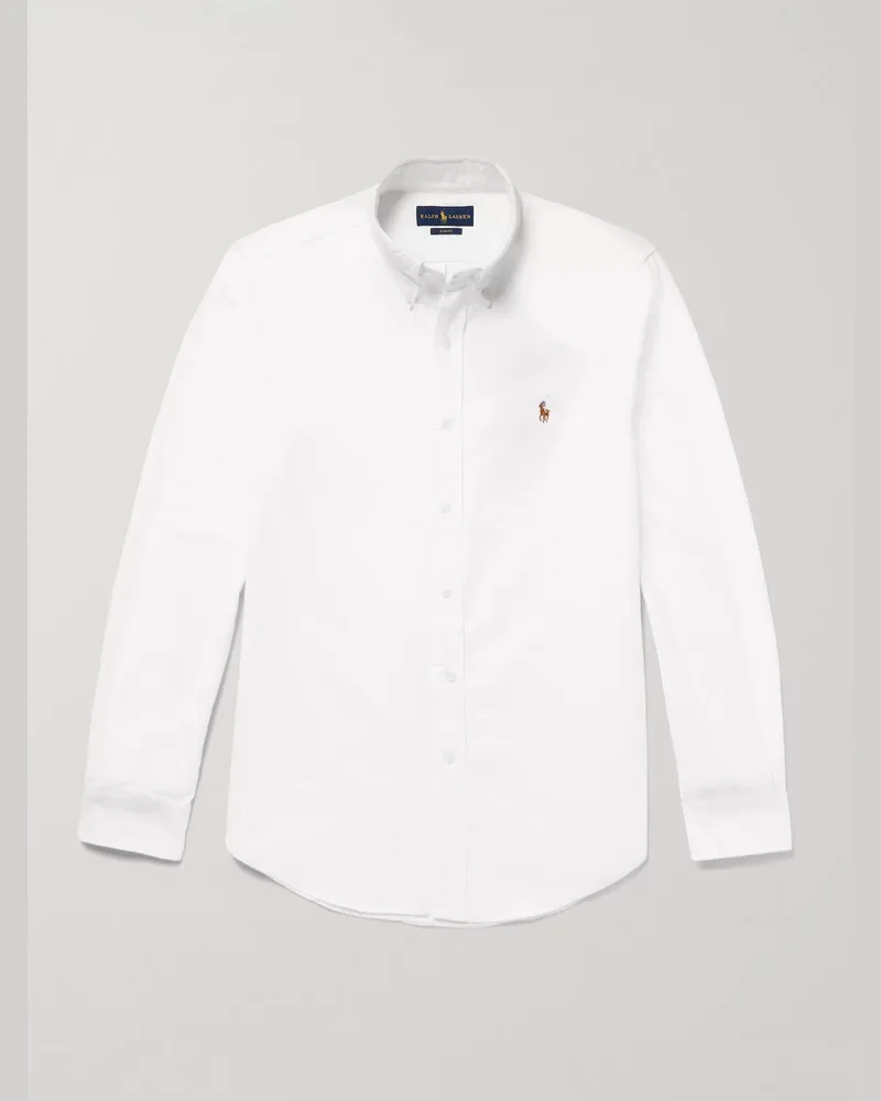 Ralph Lauren Schmal geschnittenes Hemd aus Baumwoll-Oxford Weiß