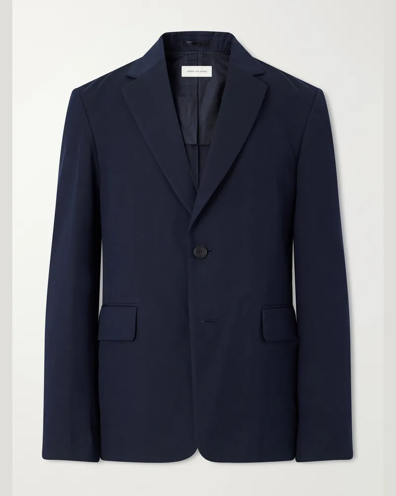 Dries van Noten Billys Cotton and Wool-Blend Canvas Blazer Blue