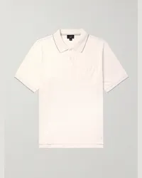 Dunhill Polohemd aus Piqué aus einer Baumwoll-Seidenmischung mit Logostickerei Neutral