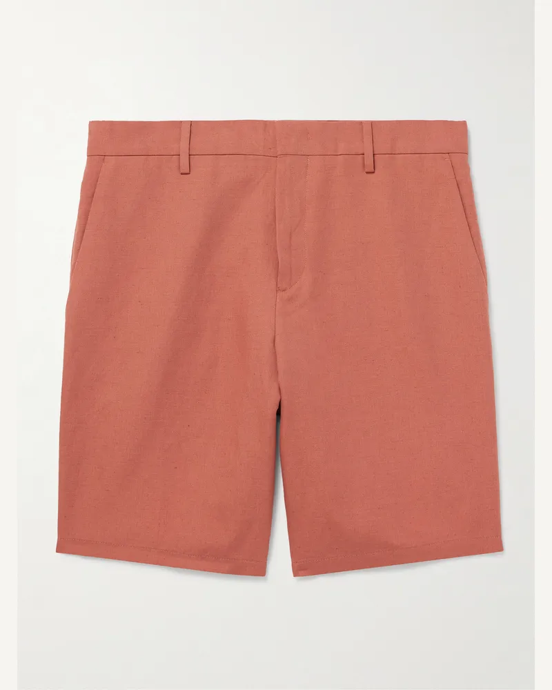 Paul Smith Gerade geschnittene Shorts aus einer Mischung aus Leinen, Baumwolle und Lyocell Rot