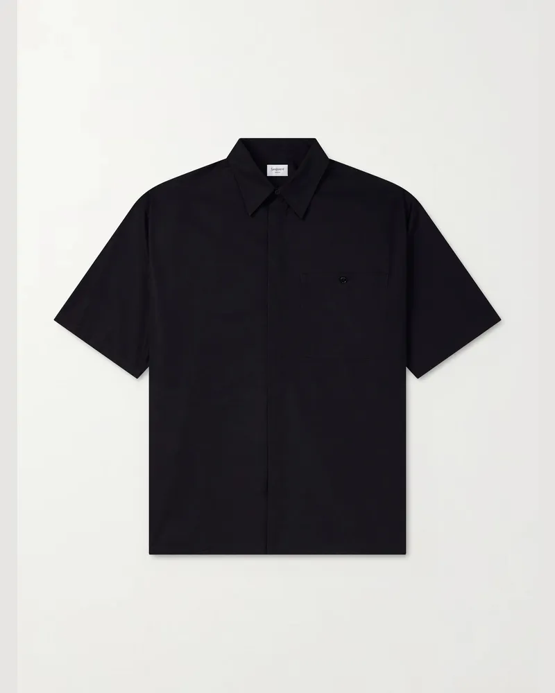 Saint Laurent Cotton-Poplin Pyjama Shirt Black