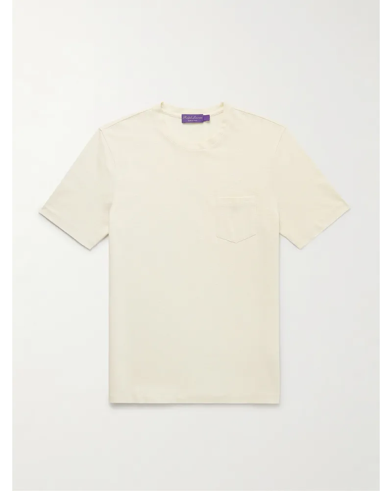 Ralph Lauren T-Shirt aus Piqué aus einer Leinen-Baumwollmischung Neutral