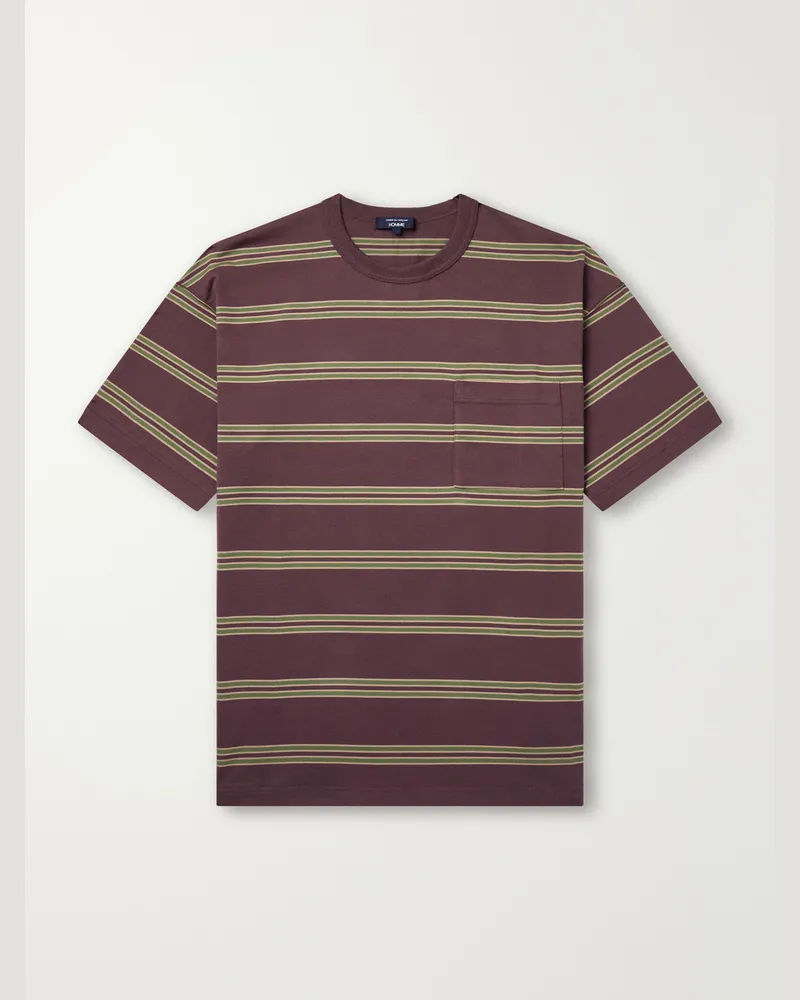 Comme des Garçons Striped Cotton-Jersey T-Shirt Brown