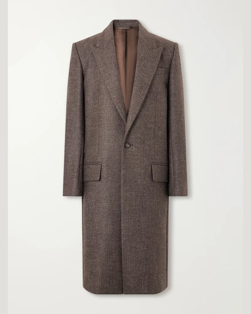 Acne Studios Checked Wool-Blend Twill Coat Brown
