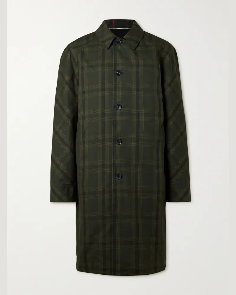 MR P. Karierter Mantel aus Baumwoll-Twill Grün