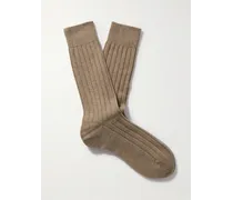 Socken aus Kaschmir in Rippstrick