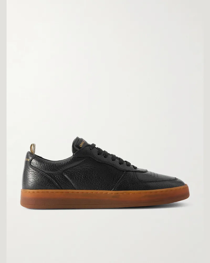 Officine Creative Italia Asset 001 Sneakers aus vollnarbigem Leder Schwarz