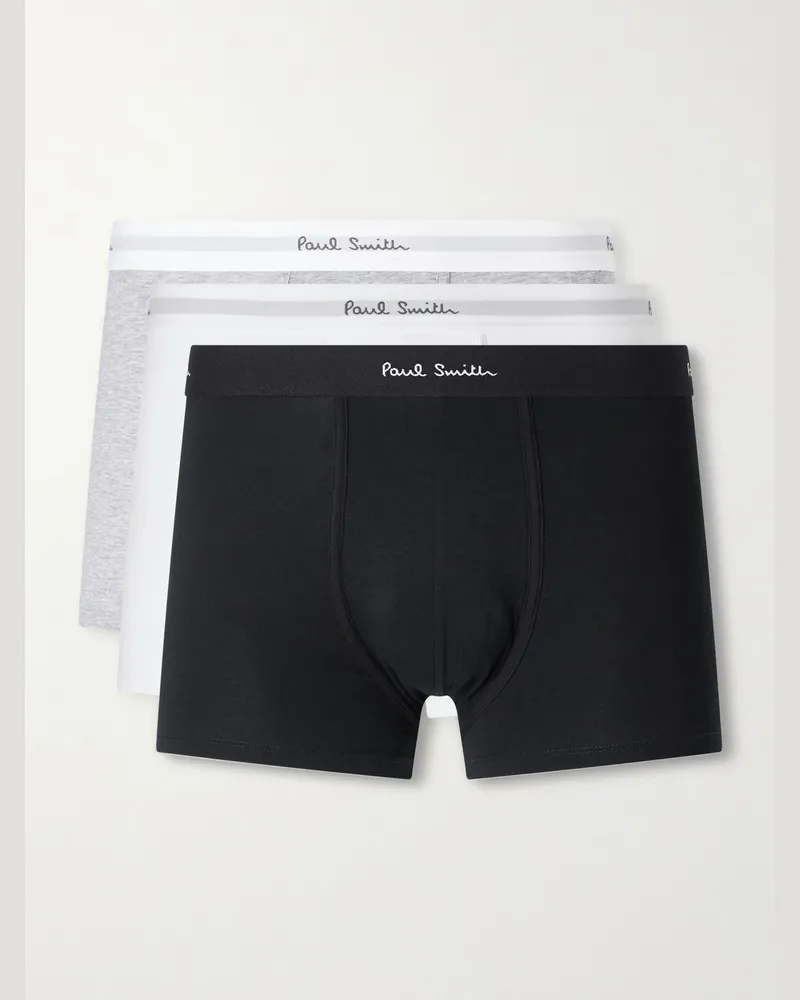 Paul Smith Three-Pack Stretch Organic Cotton-Jersey Boxer Briefs Multi