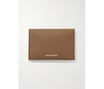 Aufklappbares Kartenetui aus Leder mit Logoprint