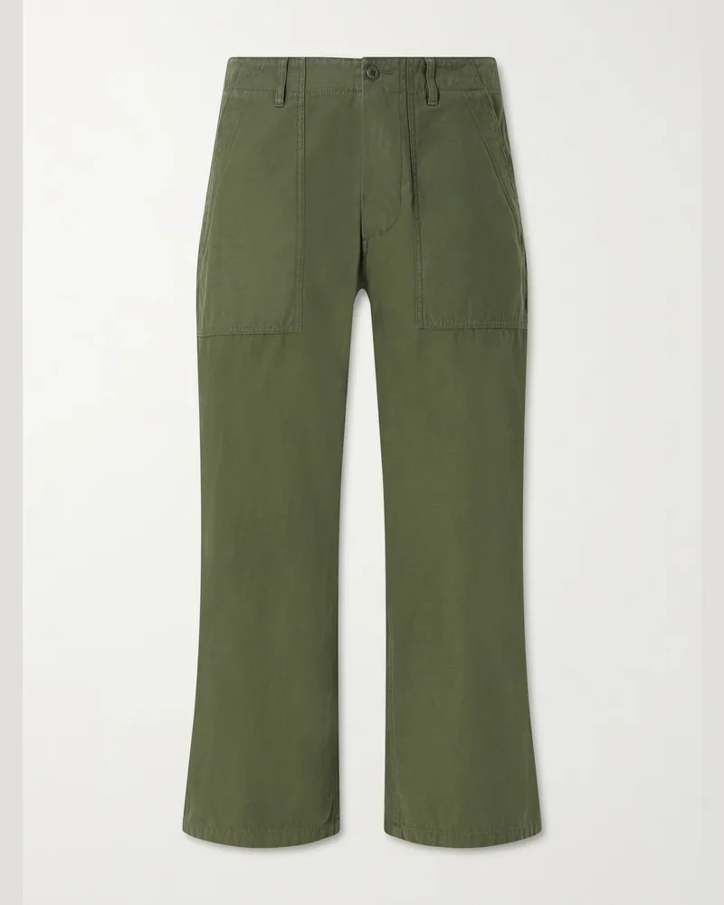 Beams Plus Straight-Leg Cotton Trousers Green