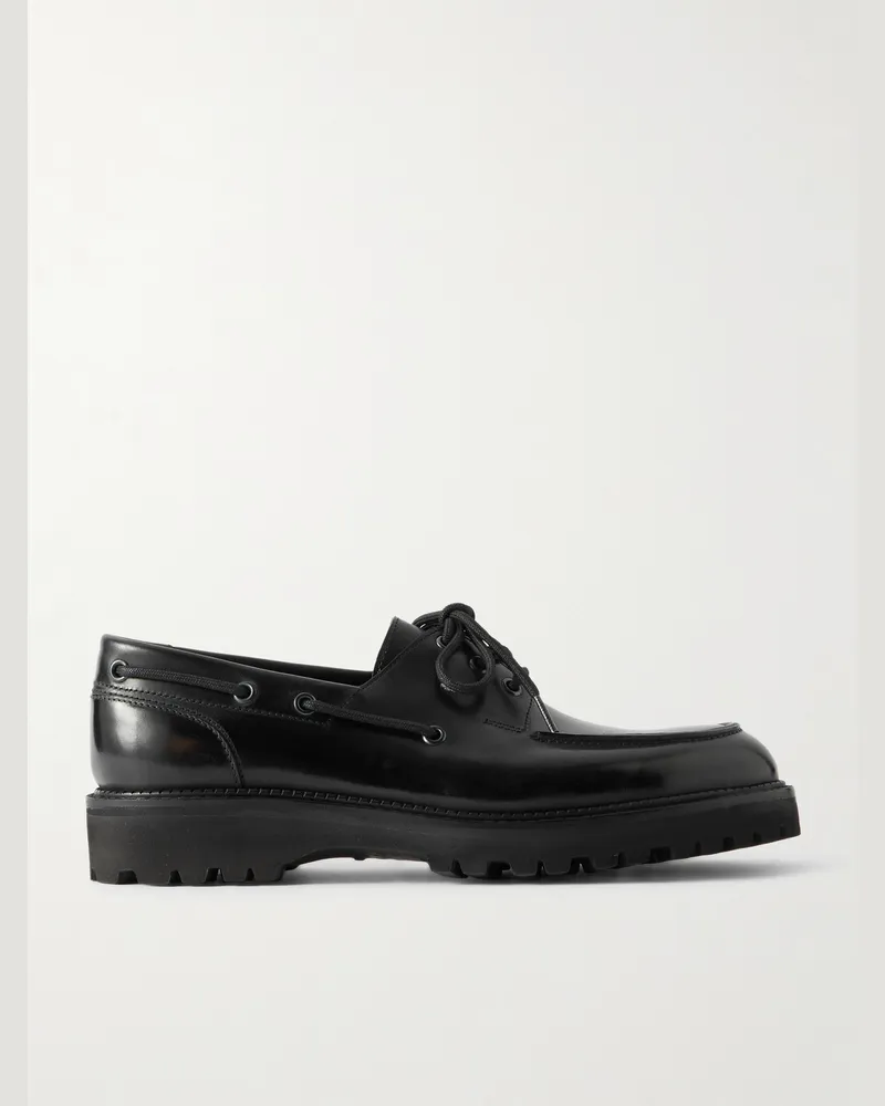 John Lobb Tide Bootsschuhe aus Glanzleder Schwarz