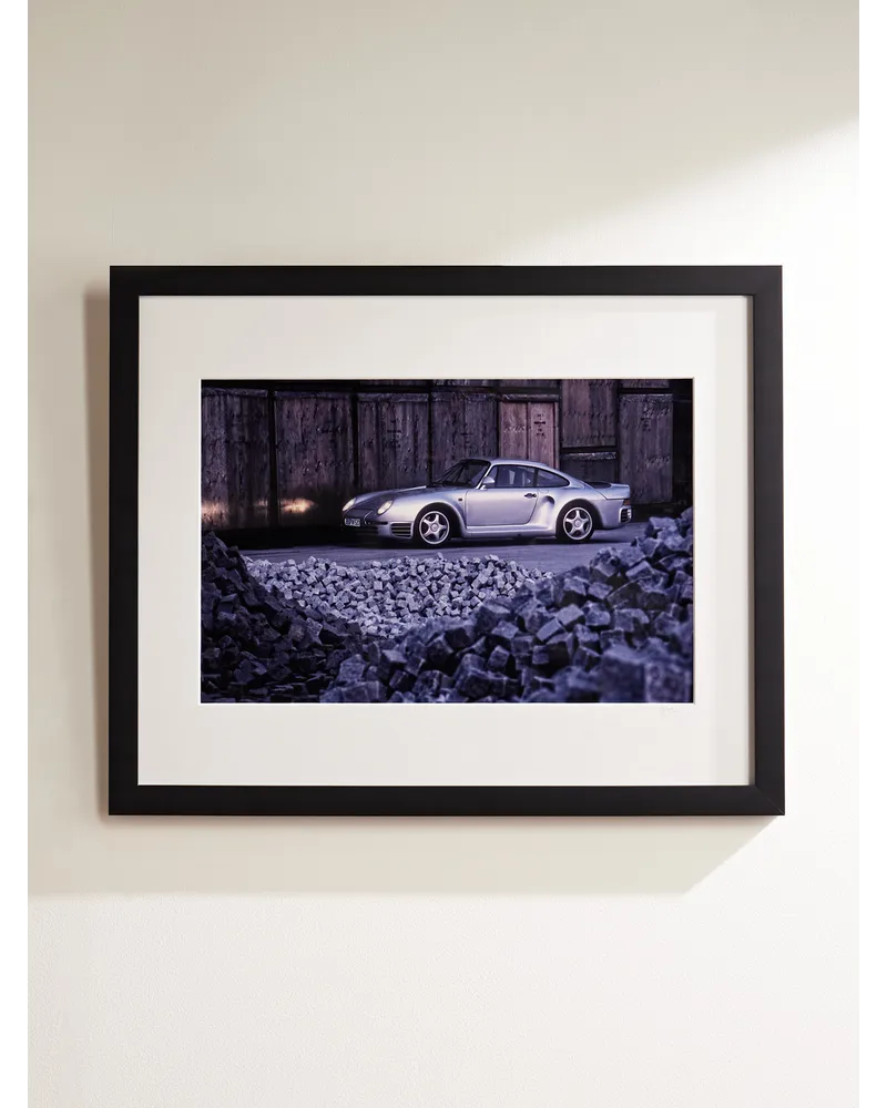 Sonic Editions 1987 Porsche 959 – Gerahmter Fotodruck, 41 x 51 cm Schwarz