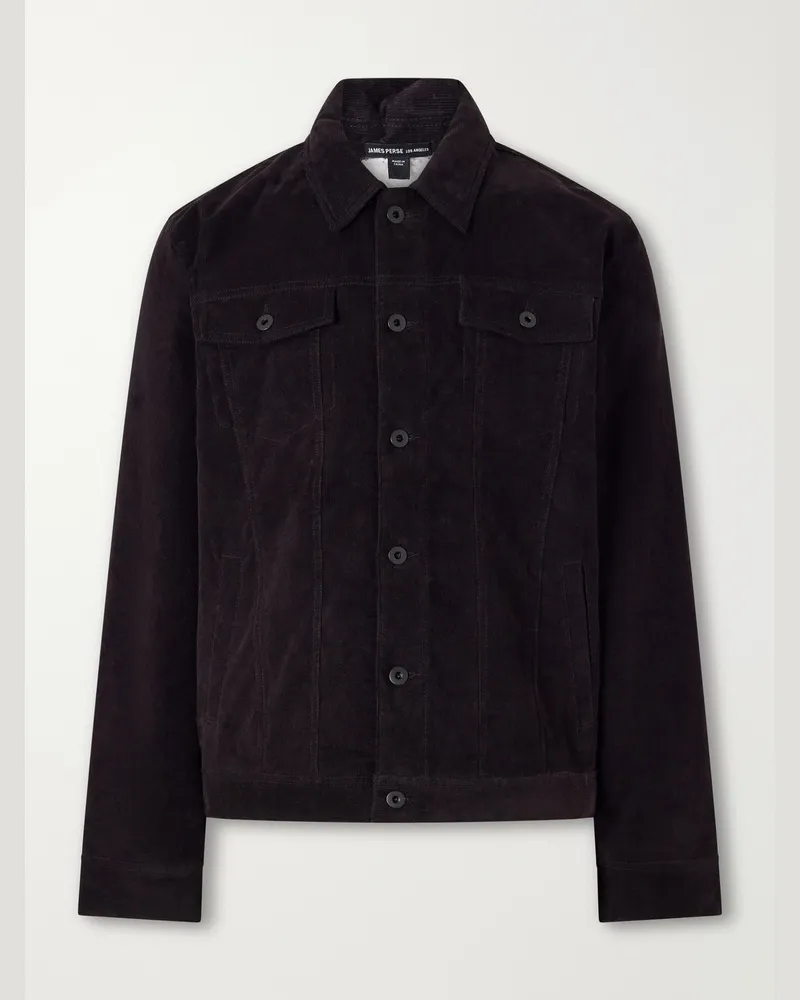 James Perse Stretch-Cotton Corduroy Blouson Jacket Brown