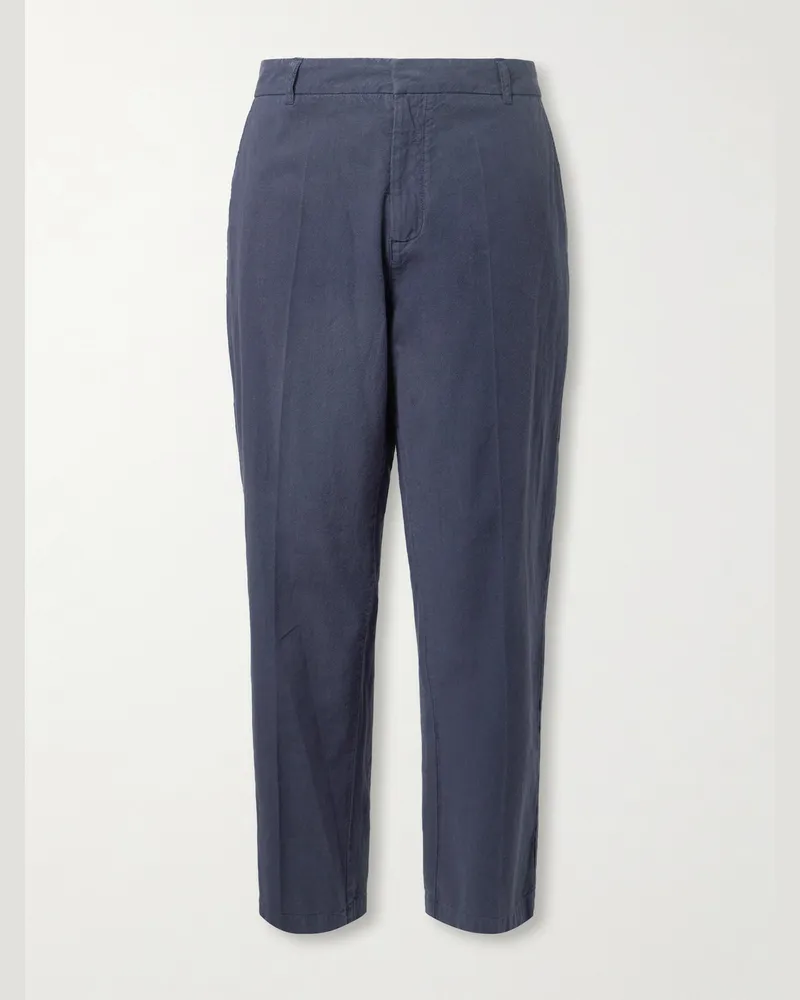 Folk Lunar Linen and Cotton-Blend Suit Trousers Blue