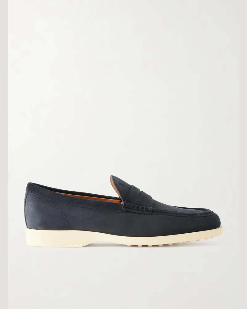 TOD'S Elisir Suede Loafers Blue