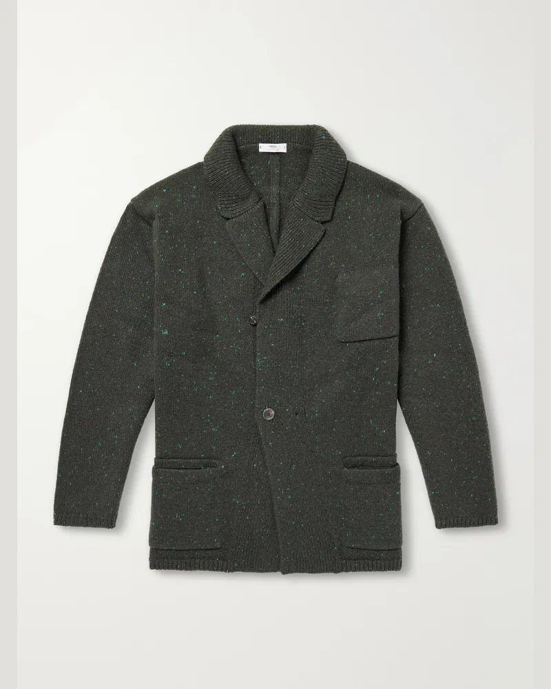 Inis Meáin Wool and Cashmere-Blend Cardigan Green