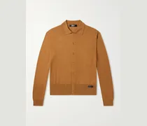 Logo-Appliquéd Silk and Cotton-Blend Cardigan