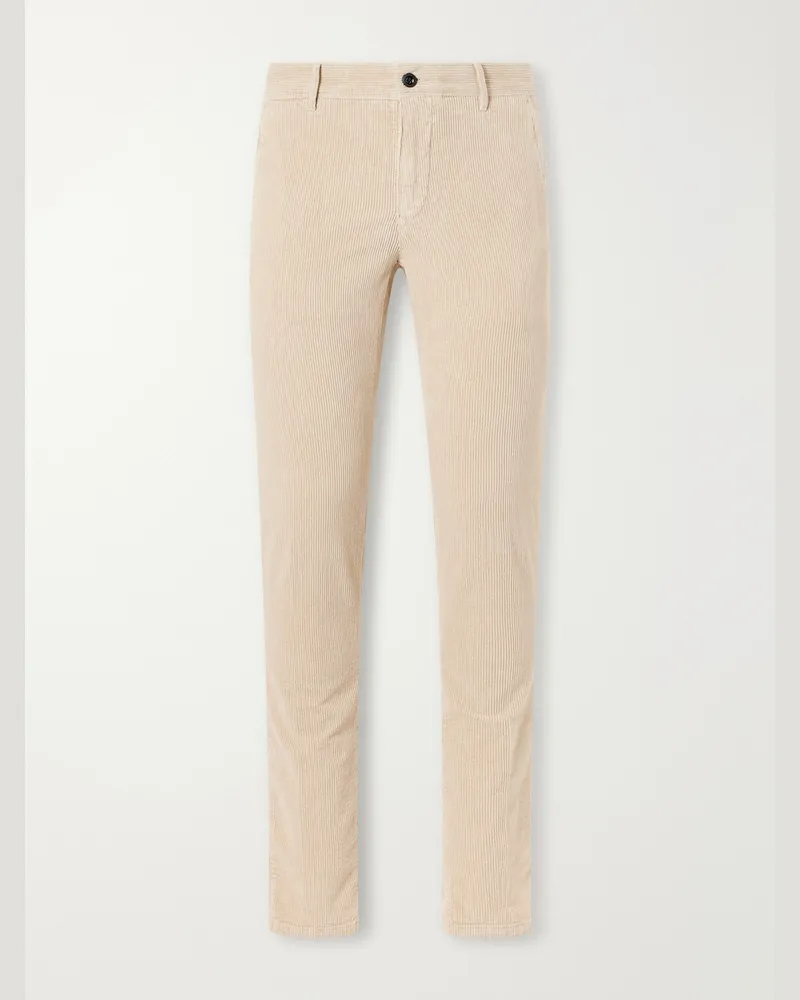 Slowear Straight-Leg Cotton-Blend Corduroy Trousers Neutrals