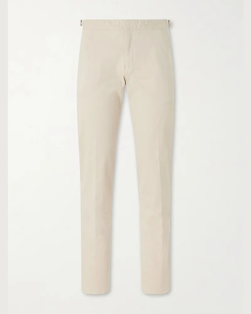 Orlebar Brown Fallon Slim-Fit Straight-Leg Organic Cotton-Blend Twill Trousers Neutrals