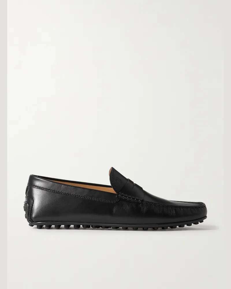 TOD'S City Gommino Mokassins aus Leder mit Logoprägung Schwarz