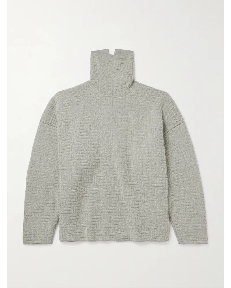 Fear of God Oversized-Rollkragenpullover aus Jacquard-Strick aus einer Schurwollmischung Grau