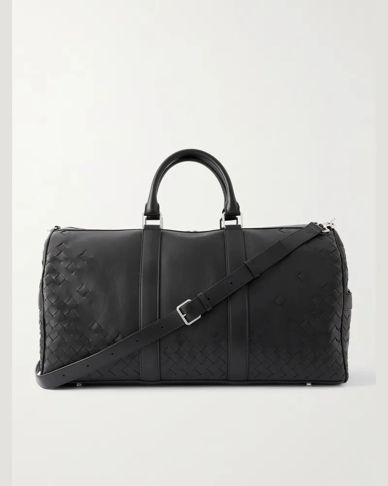 Bottega Veneta Weekender aus Intrecciato-Leder Schwarz