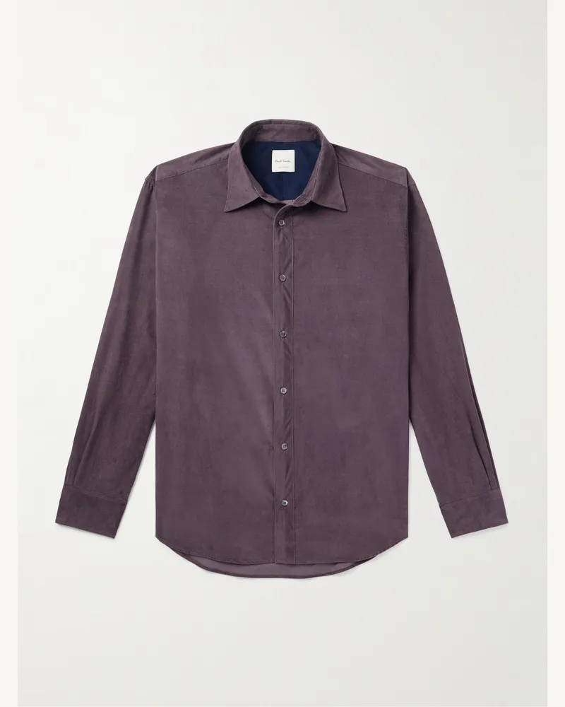 Paul Smith Hemd aus Baumwollcord Lila