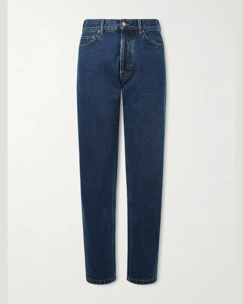 Thom Sweeney Straight-Leg Distressed Jeans Blue