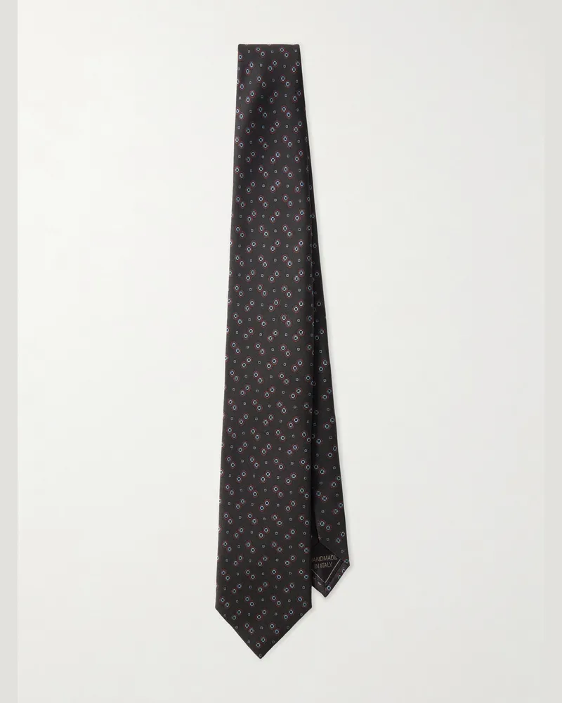 Brioni 8cm Silk-Jacquard Tie Blue