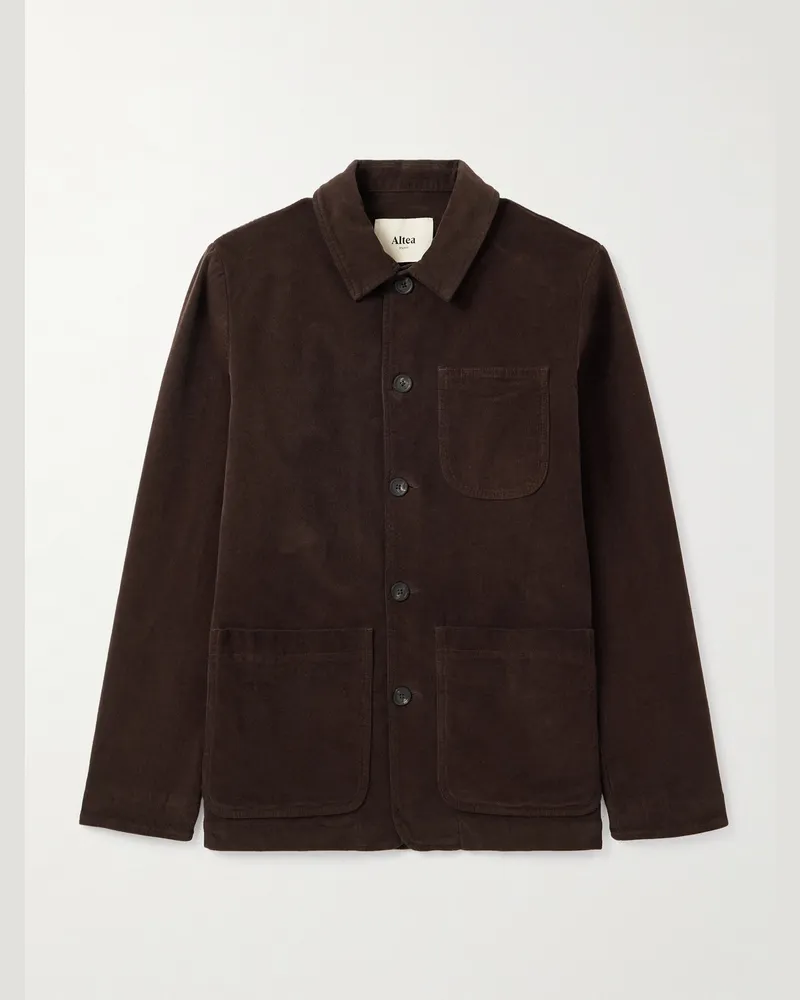 Altea Constantin Hemdjacke aus Stretch-Baumwollcord in Stückfärbung Braun
