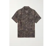 Hemd aus Baumwoll-Twill mit Print und wandelbarem Kragen