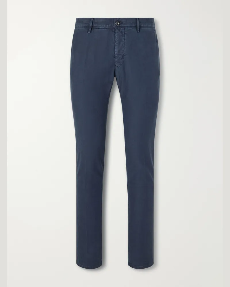 Slowear Straight-Leg Stretch-Cotton Trousers Blue