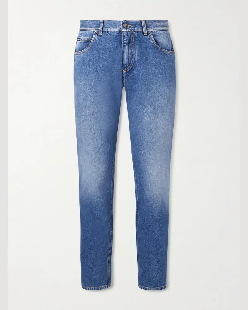 Dolce & Gabbana Slim-Fit Straight-Leg Jeans Blue