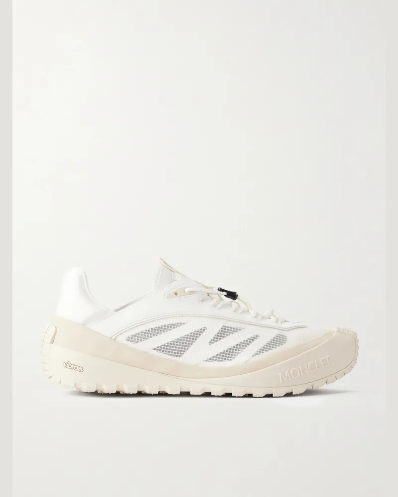 Moncler Trailgrip LP Leather-Trimmed Ripstop Sneakers White
