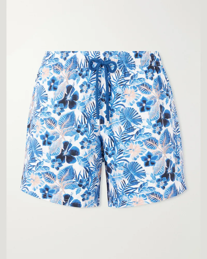 Vilebrequin Moorise Straight-Leg Mid-Length Printed Recycled Swim Shorts Blue