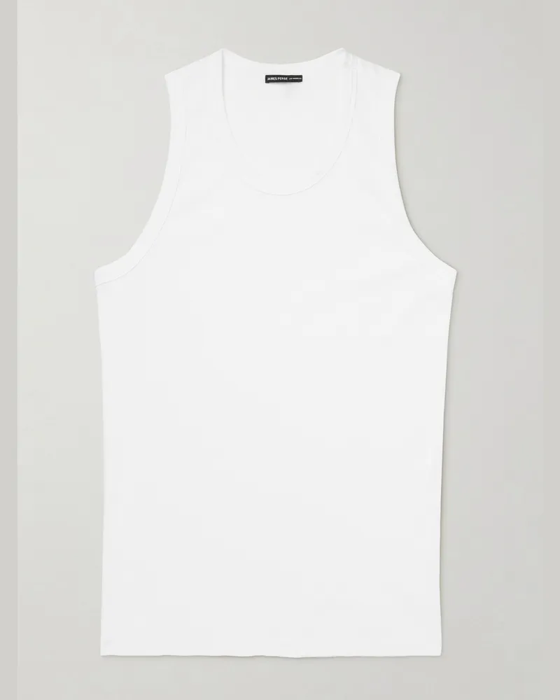 James Perse LA Skate Tanktop aus geripptem Stretch-Baumwoll-Jersey Weiß