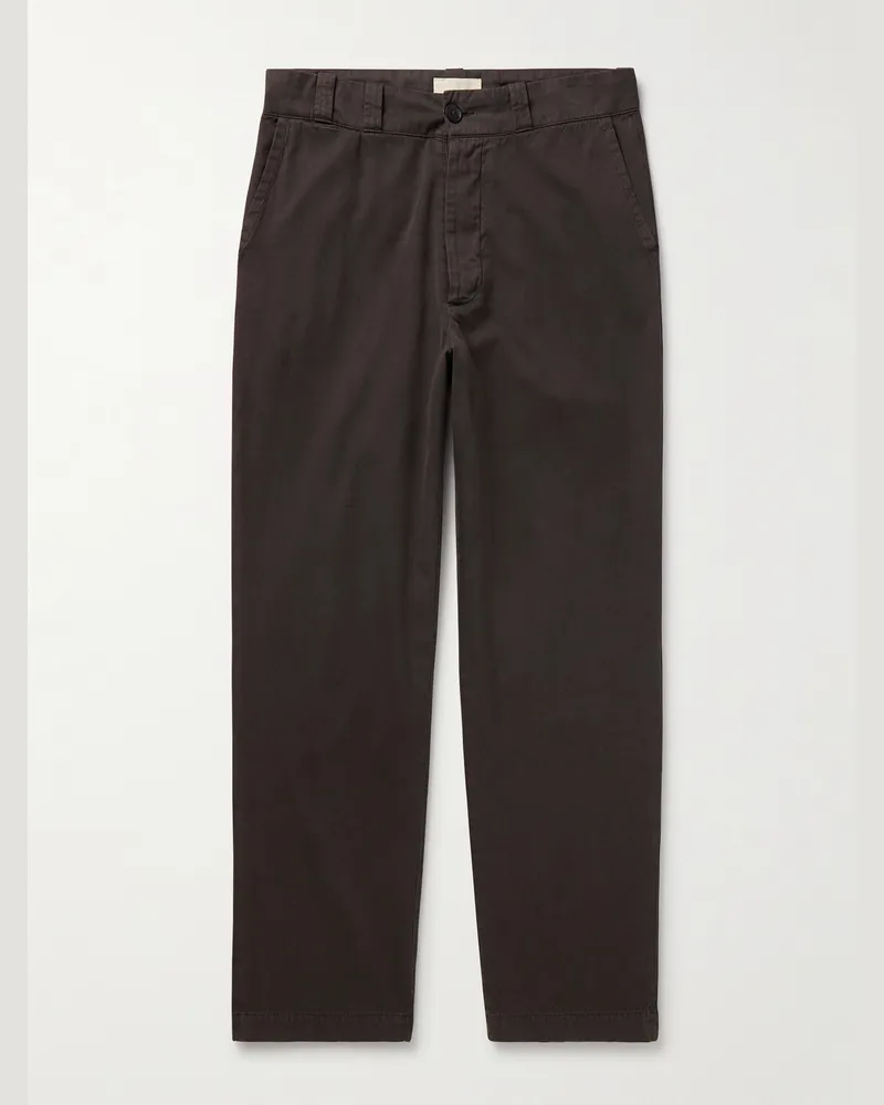 The Row Ottis gerade geschnittene Hose aus Twill aus einer Baumwoll-Kaschmirmischung Braun